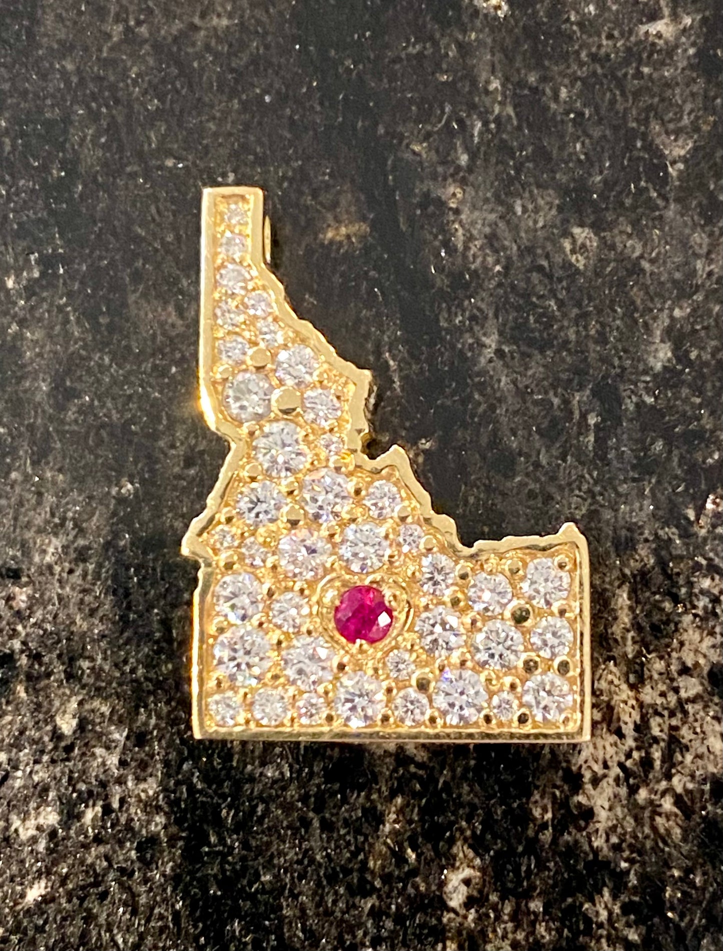 Idaho Diamond and Ruby Pendant