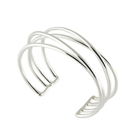 SILVER CRISS-CROSS WIRE CUFF