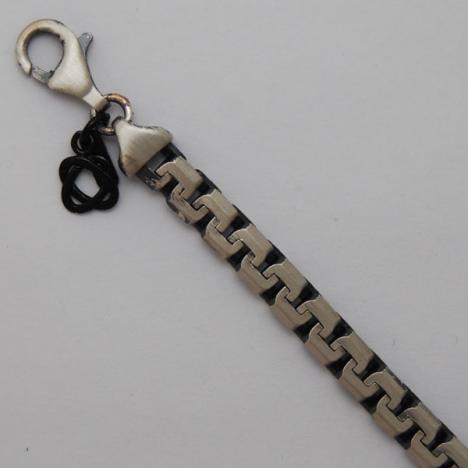 Silver Gunmetal Box Chain Necklace