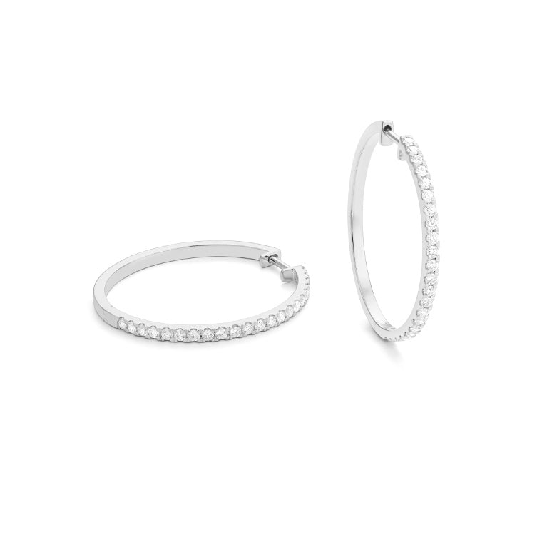 14k Diamond Hoops