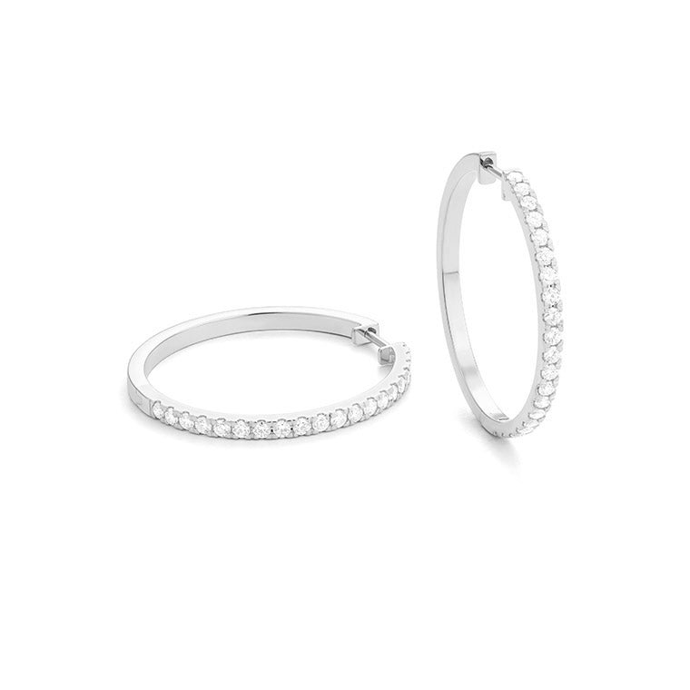 14k Diamond Hoops