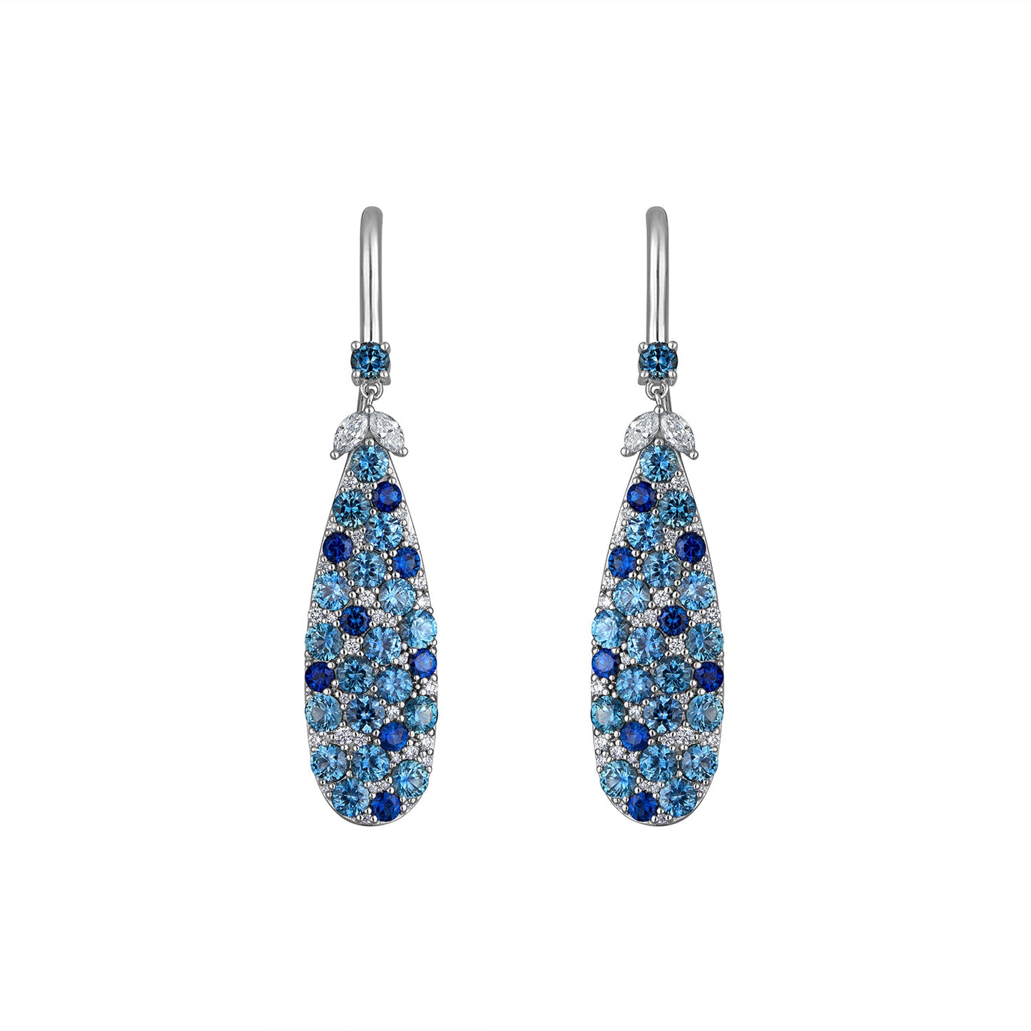 18k Montana Sapphire and Diamond Earrings
