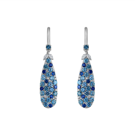 18k Montana Sapphire and Diamond Earrings
