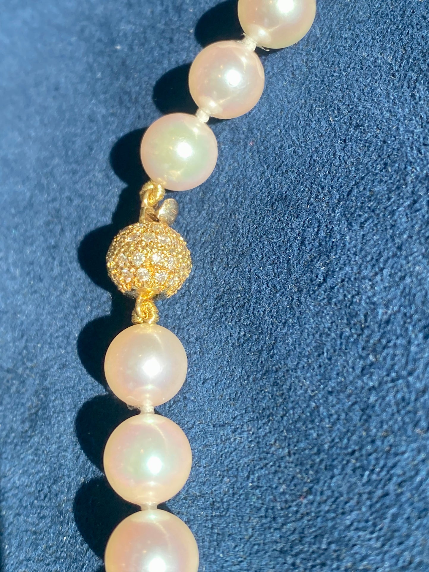 White Pinkish Cultured Pearl Necklace