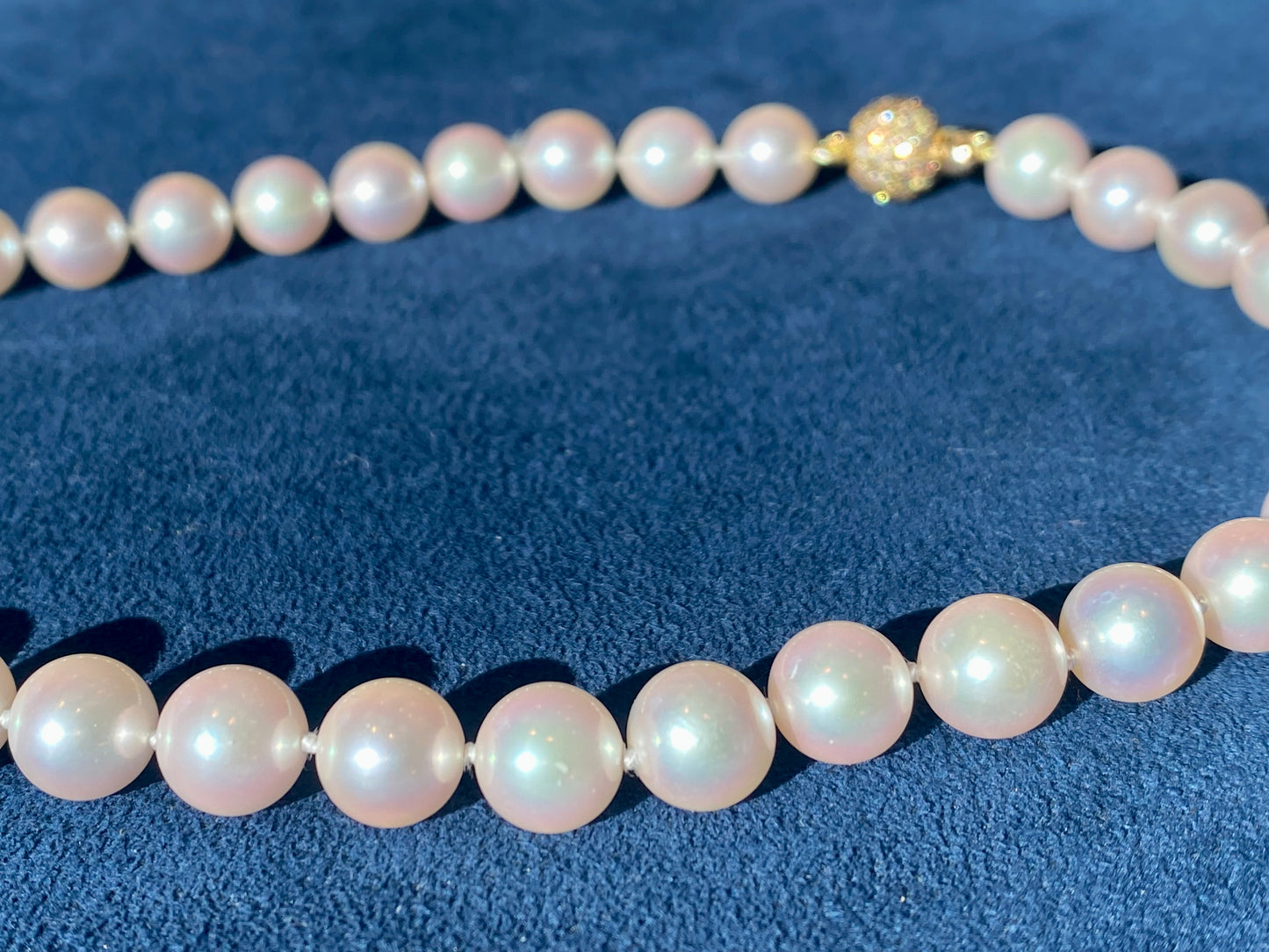 White Pinkish Cultured Pearl Necklace