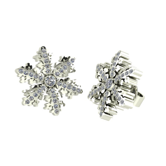 Snowflake Organic Diamond Earrings