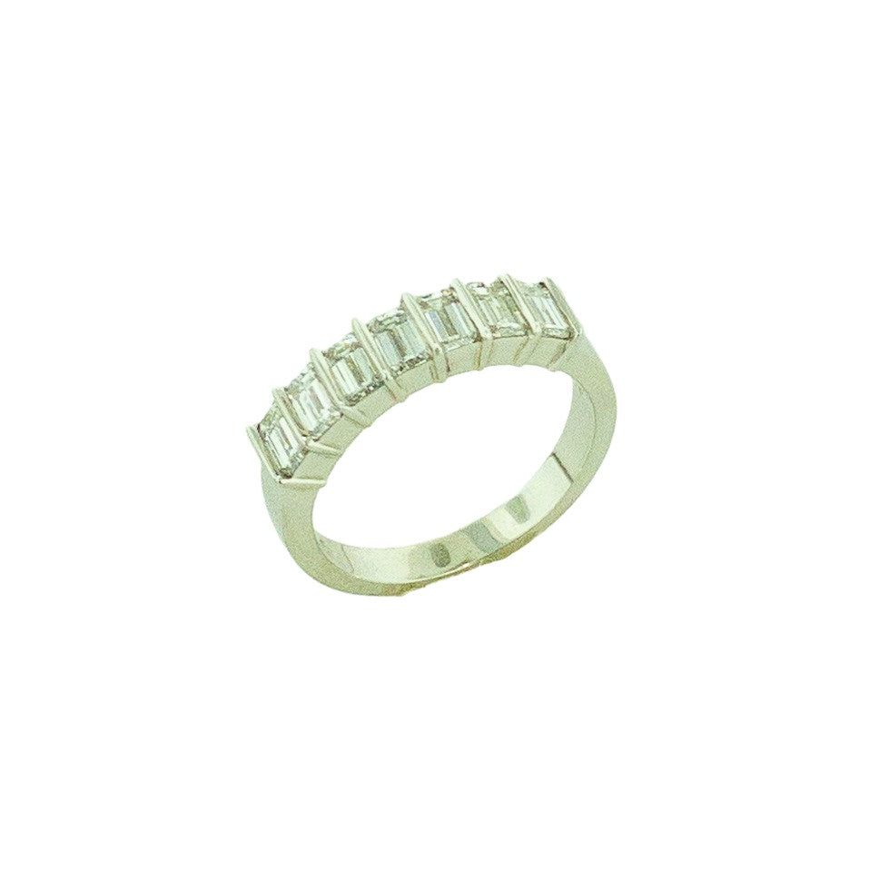 Platinum Emerald Cut Diamond Band