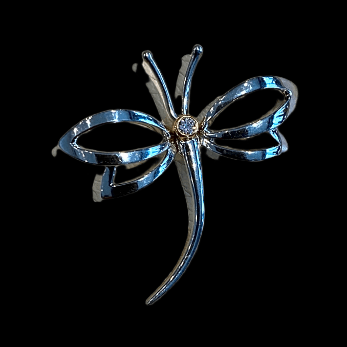 PLATINUM PINK DIAMOND DRAGONFLY PENDANT