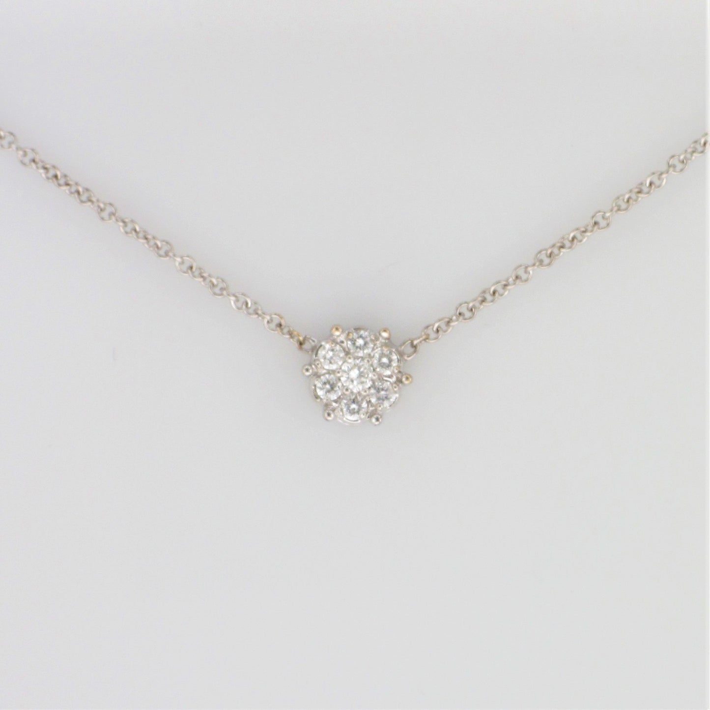 18KW Diamond Station Necklace