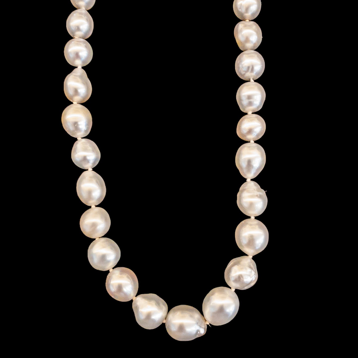 Silver Baroque Pearl Necklace