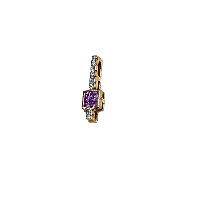 18KY PINK SAPPHIRE AND DIAMOND PENDANT