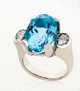 18KW AQUAMARINE RING