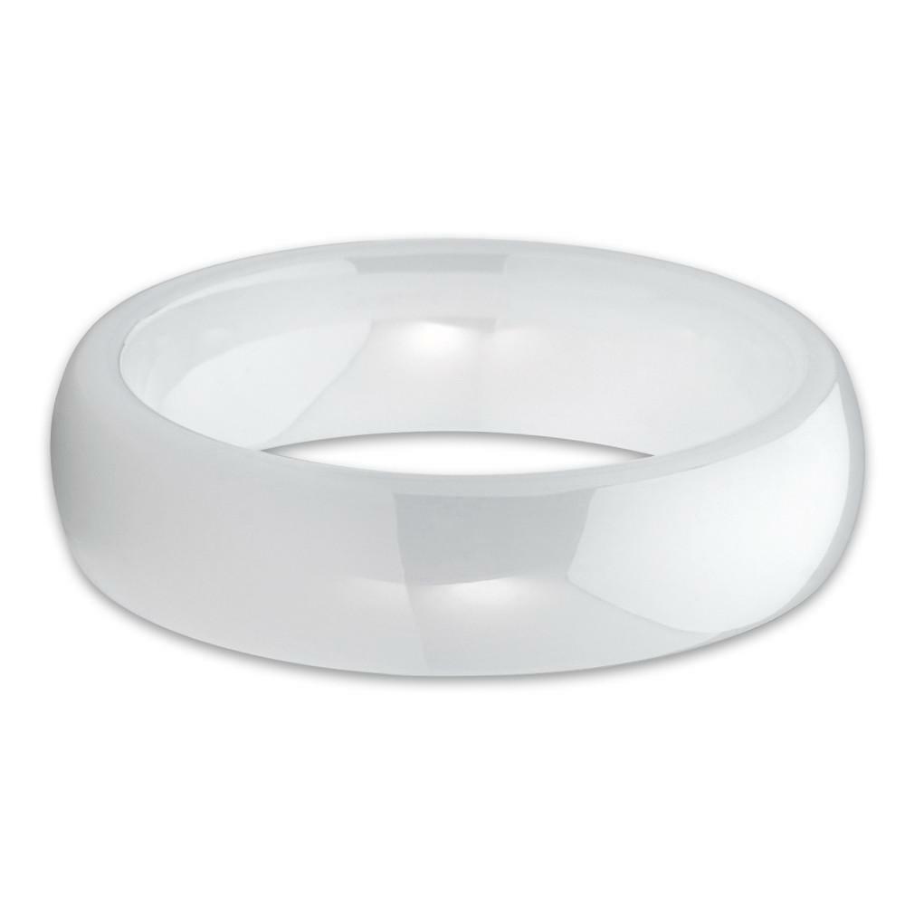 White Domed Ceramic Band