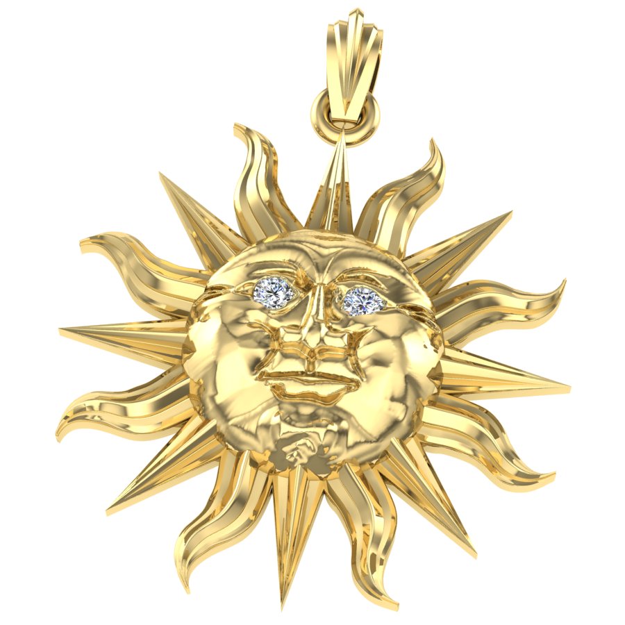 Anniversary Diamond Eyes Sun Pendant