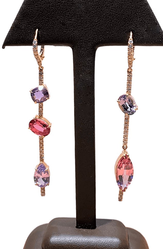 18KR Spinel and Diamond Earrings