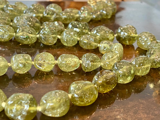 Green Garnet Nugget Necklace