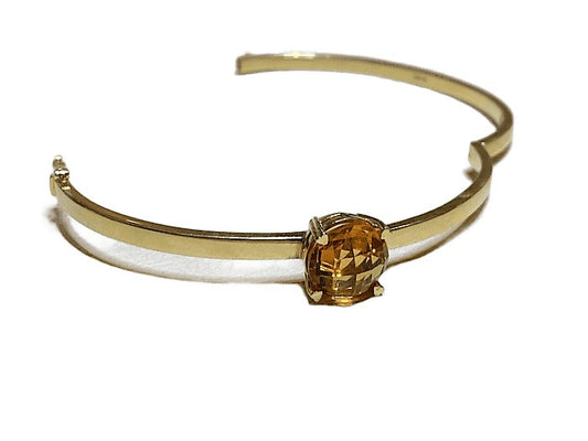 18KY HINGED BANGLE BRACELET WITH CITRINE