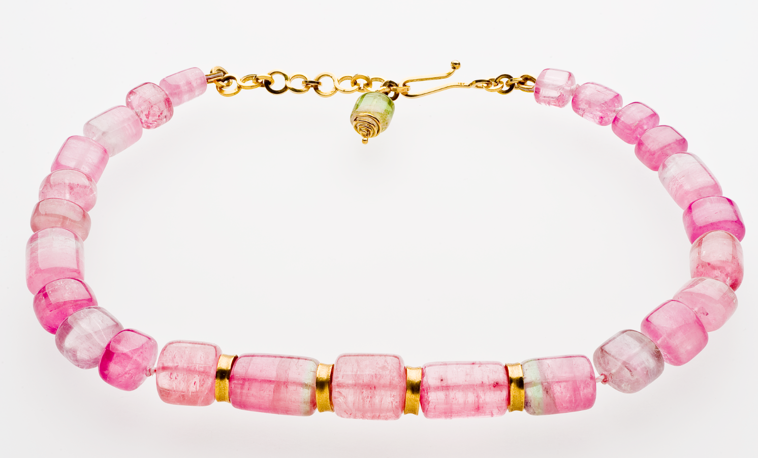 Pink tourmaline bead necklace discount