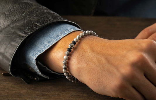 William Henry Brookings Silver Agate Bracelet