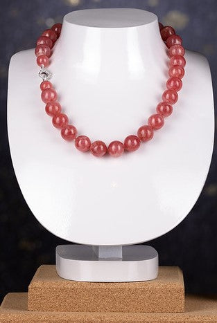 14KW Rhodochrosite Beaded Necklace