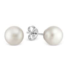 14KW White Pearl Studs