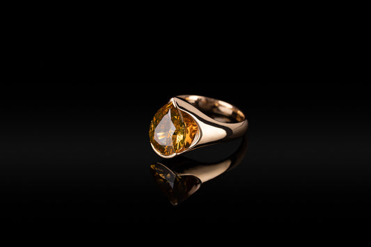 18KR  DEEP BROWN/YELLOW/ORANGE DIAMOND RING