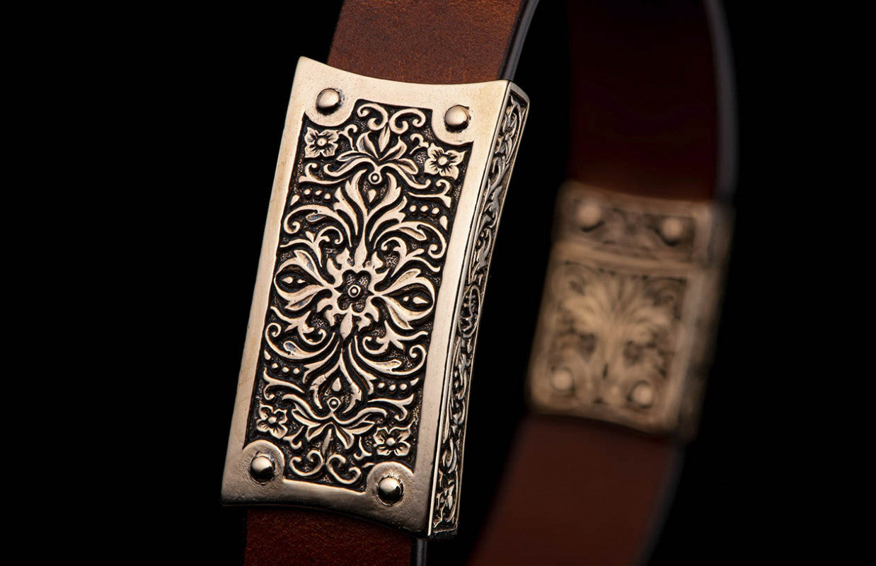 WILLIAM HENRY BRONZE LEATHER VENICE BRACELET