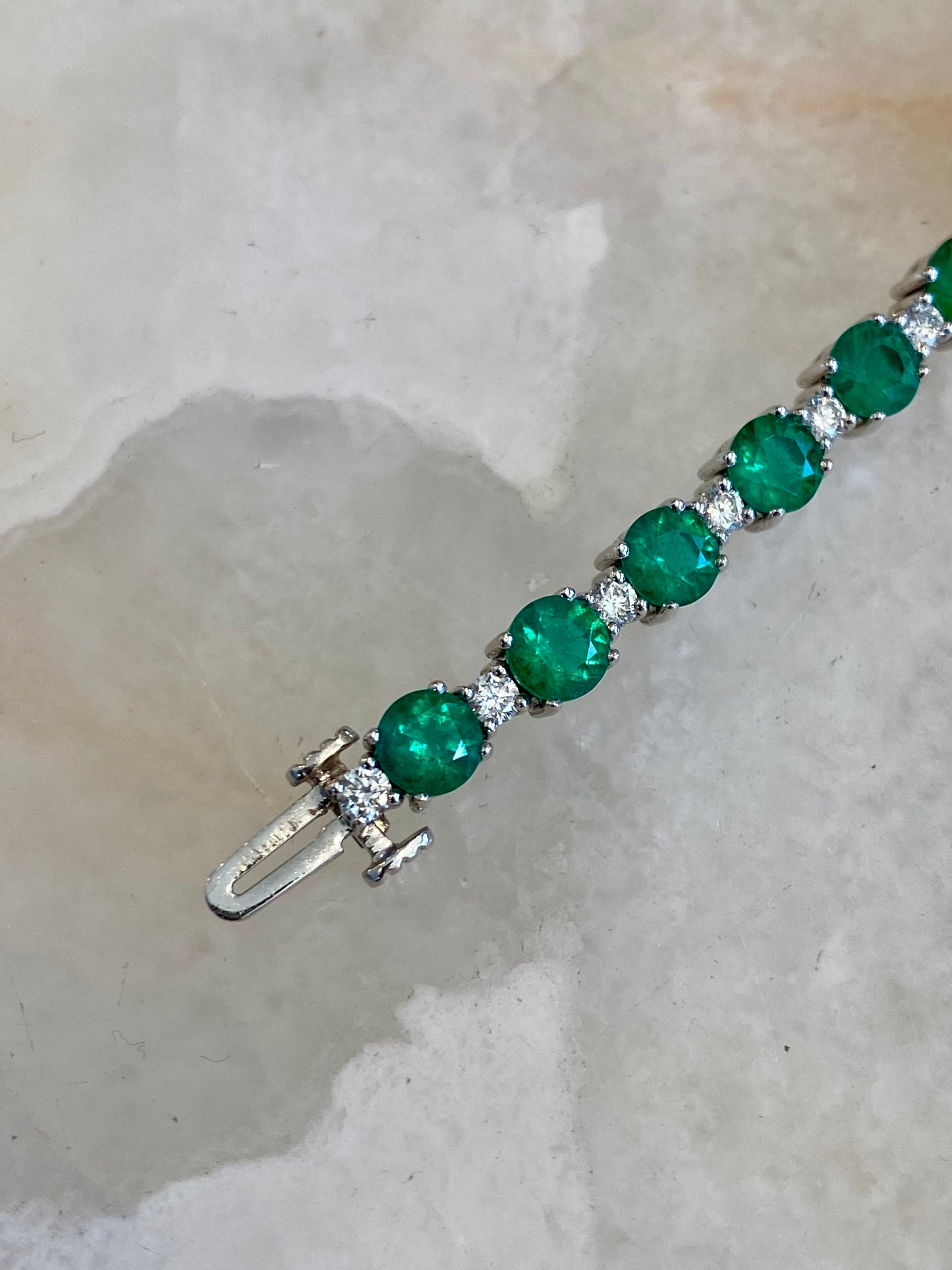 18KW Emerald and Diamond Bracelet