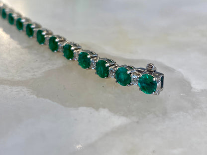 18KW Emerald and Diamond Bracelet