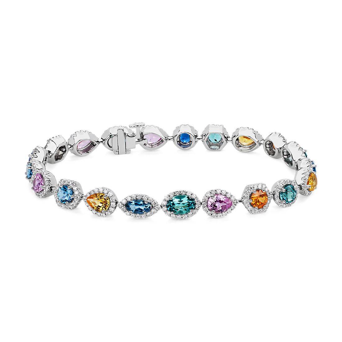 18KW Multi-color, Multi-shaped Bracelet