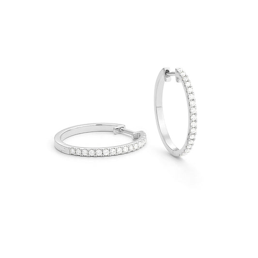 14k Diamond Hoops