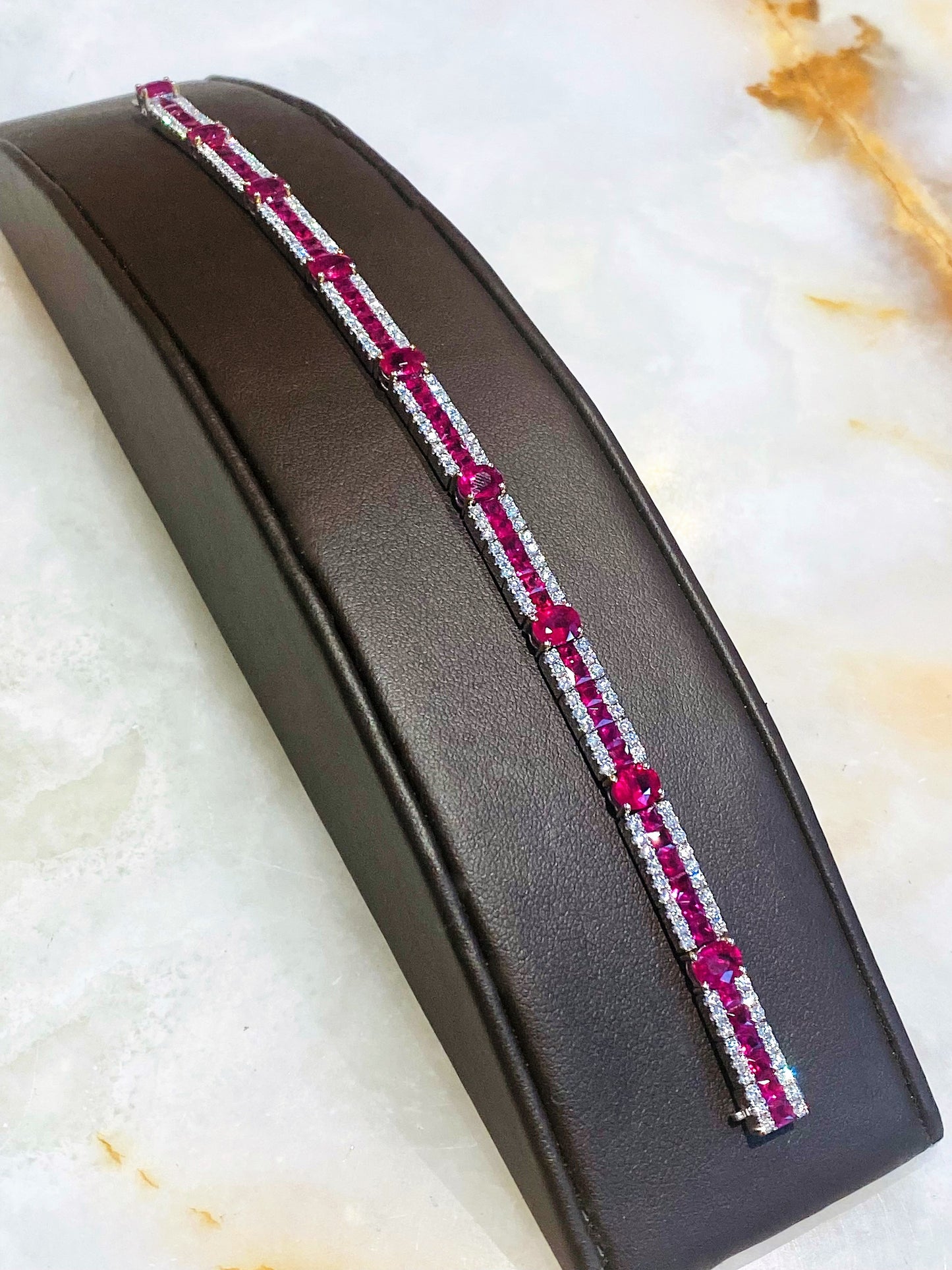 18KW RUBY AND DIAMOND BRACELET