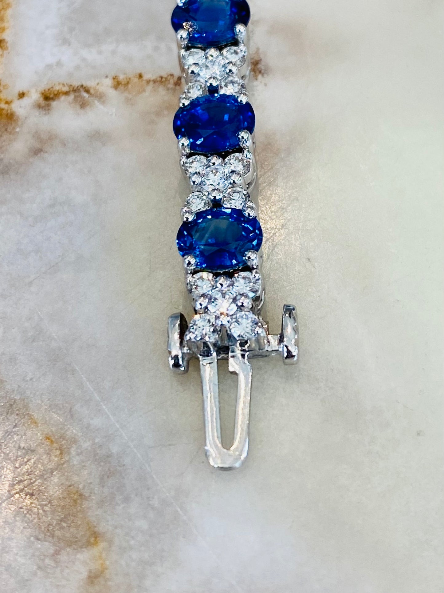18k Blue Sapphire and White Diamond Bracelet