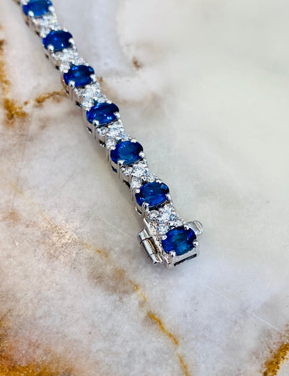 18k Sapphire and Diamond Bracelet