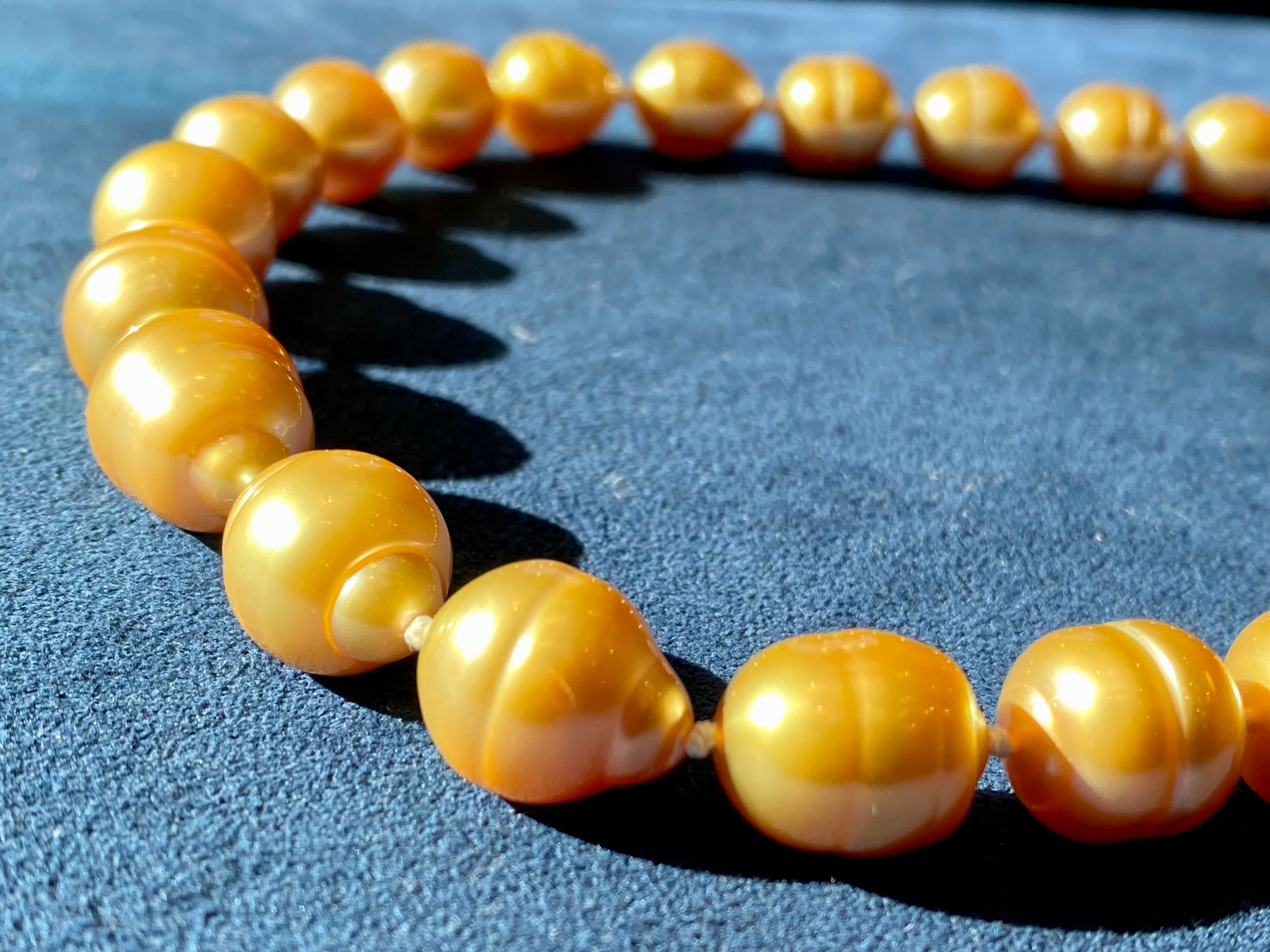 Buy Pearls, South Sea Pearl Strand, 19.5 Golden Pearl Necklace With 18k  Yellow Gold Clasp, Pearl Wedding Jewelry, Statement Jewelry, P1306 Online  in India - Etsy