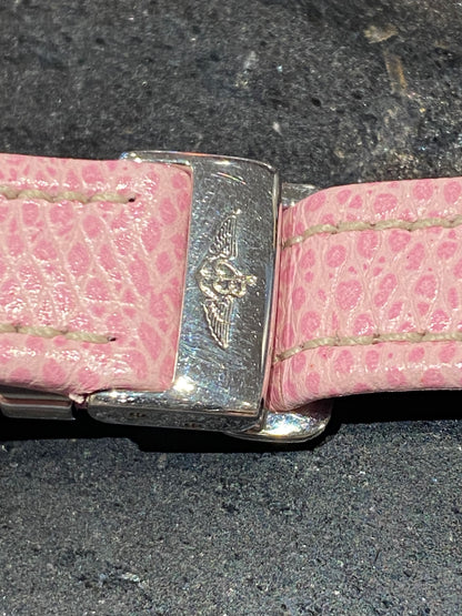 Breitling Pink Leather Watch Band