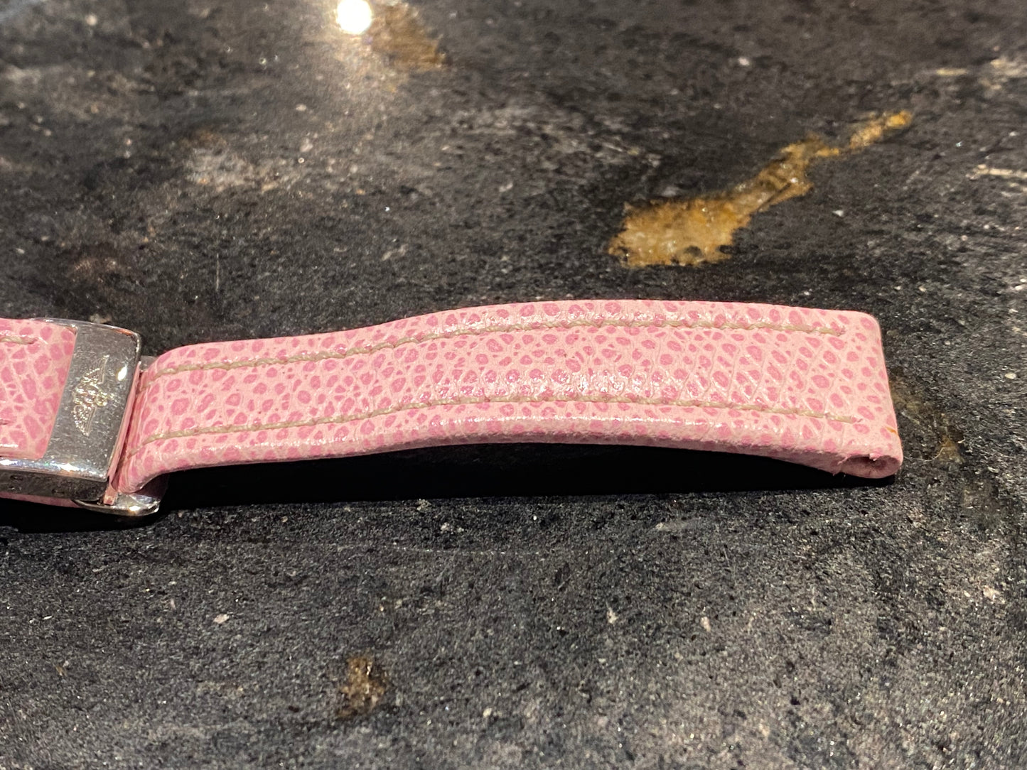 Breitling Pink Leather Watch Band