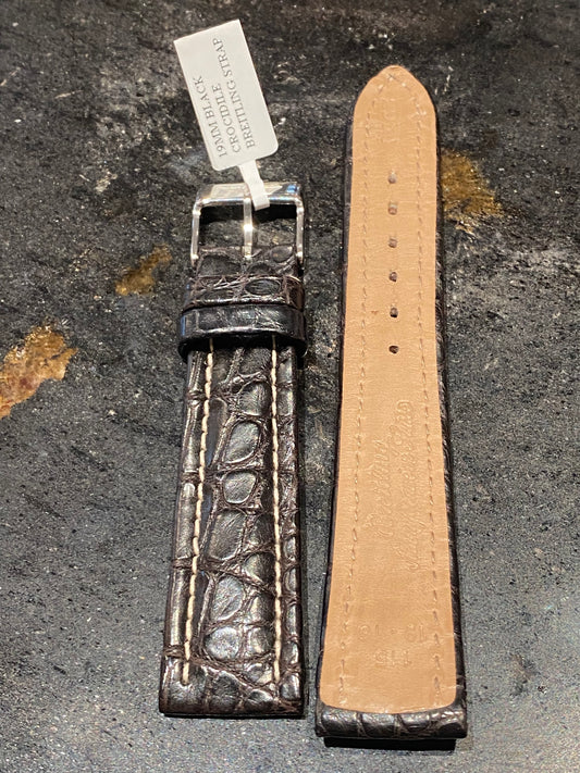 Breitling Black-Brown Leather Watch Band