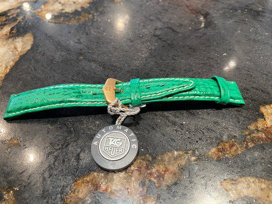 Tag Heuer Green Leather Watch Band