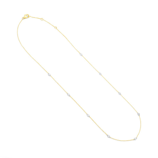 14k Diamond Station Necklace