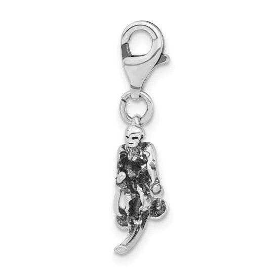 SILVER ANTIQUED SKIER CHARM