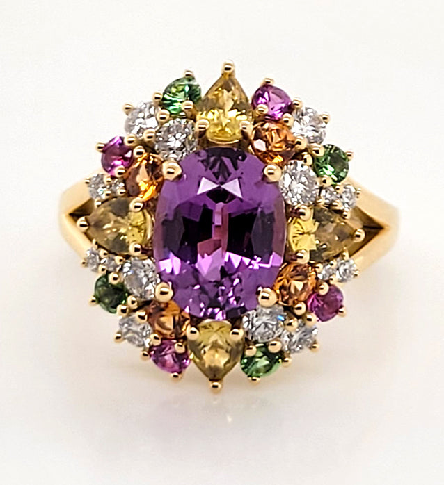 18KY Purple Sapphire Ring