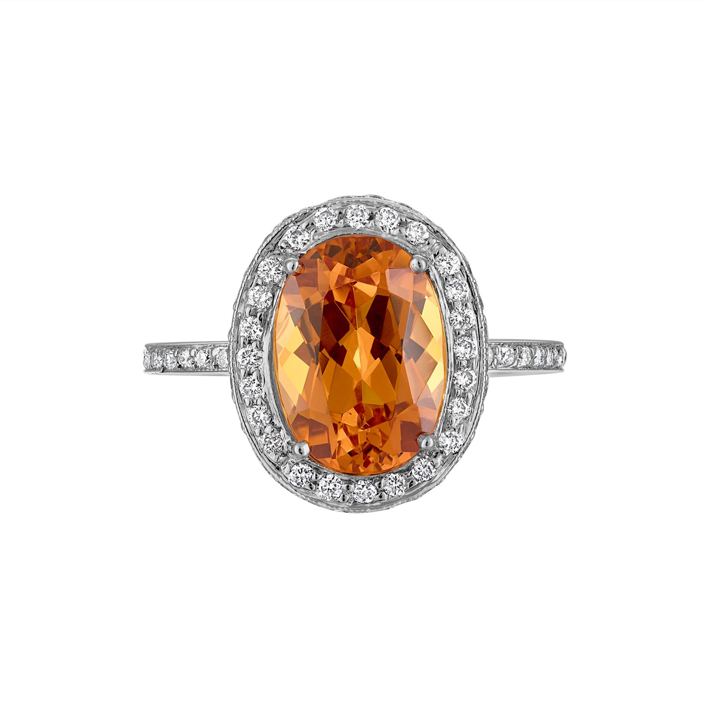 PLATINUM MANDARIN GARNET RING