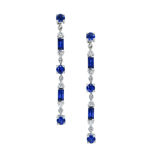 18kw Sapphire and Diamond Earrings