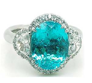 PLATINUM PARAIBA AND DIAMOND RING