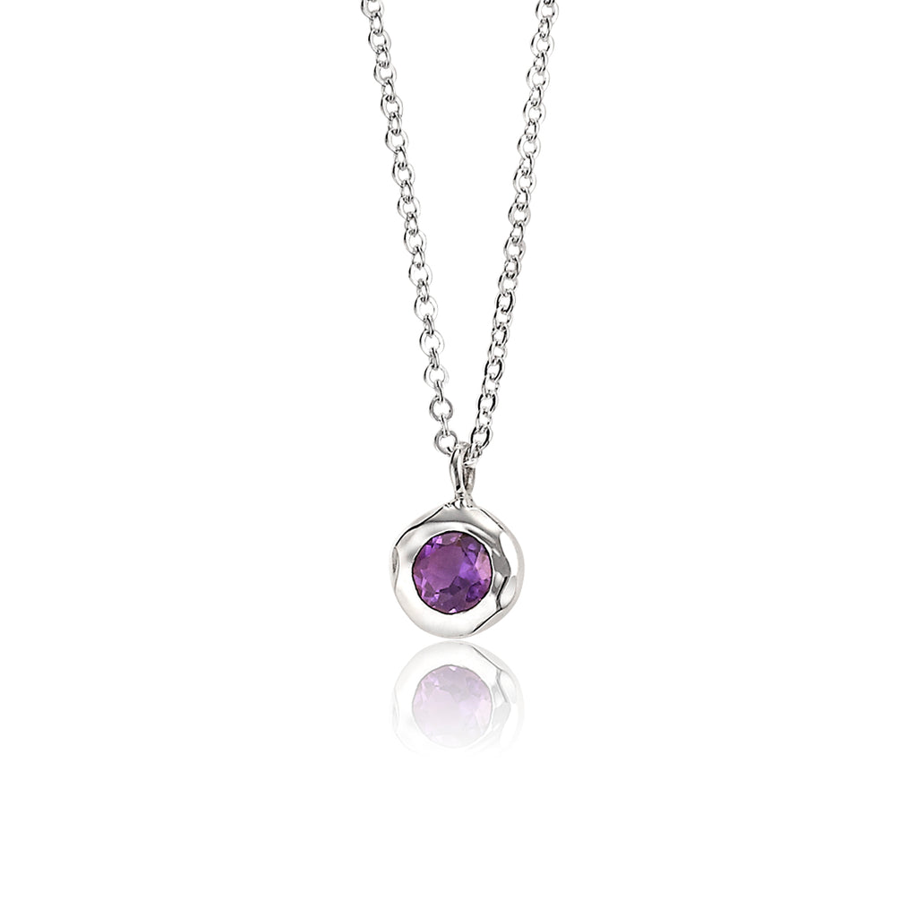 SILVER RIPPLES AMETHYST NECKLACE