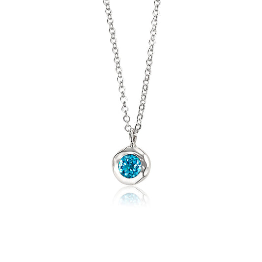 Silver Blue Topaz Ripple Pendant