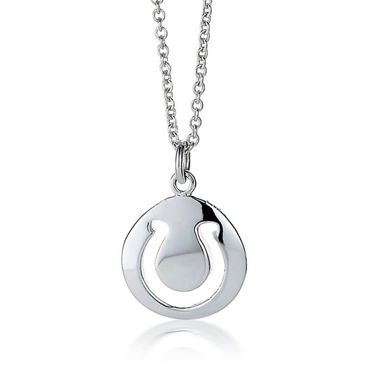 Sterling Silver Horseshoe Token Necklace