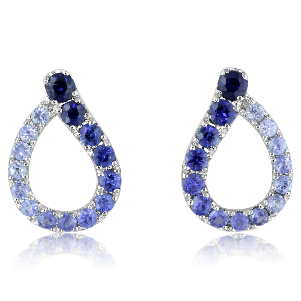 14K Blue Sapphire and Diamond Earrings