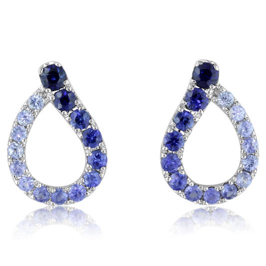 14K Blue Sapphire and Diamond Earrings